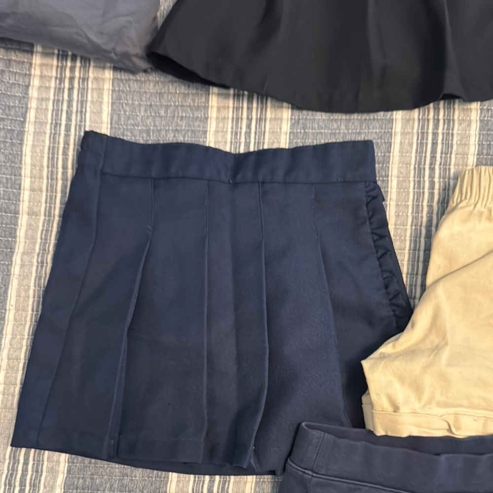 Navy Blue Pleated Skirt
